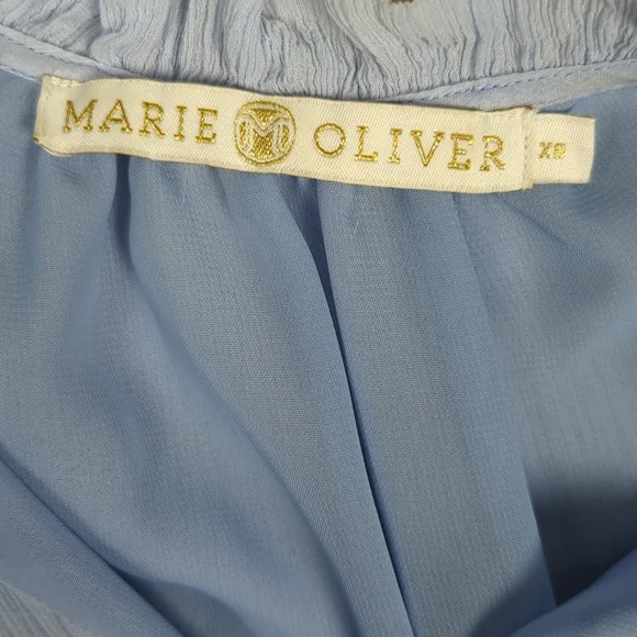 Marie Oliver 100% sky blue silk blouse - Picture 9 of 9